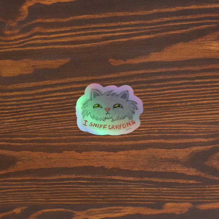 'I Sniff Crayons' Holographic Sticker product image (5)