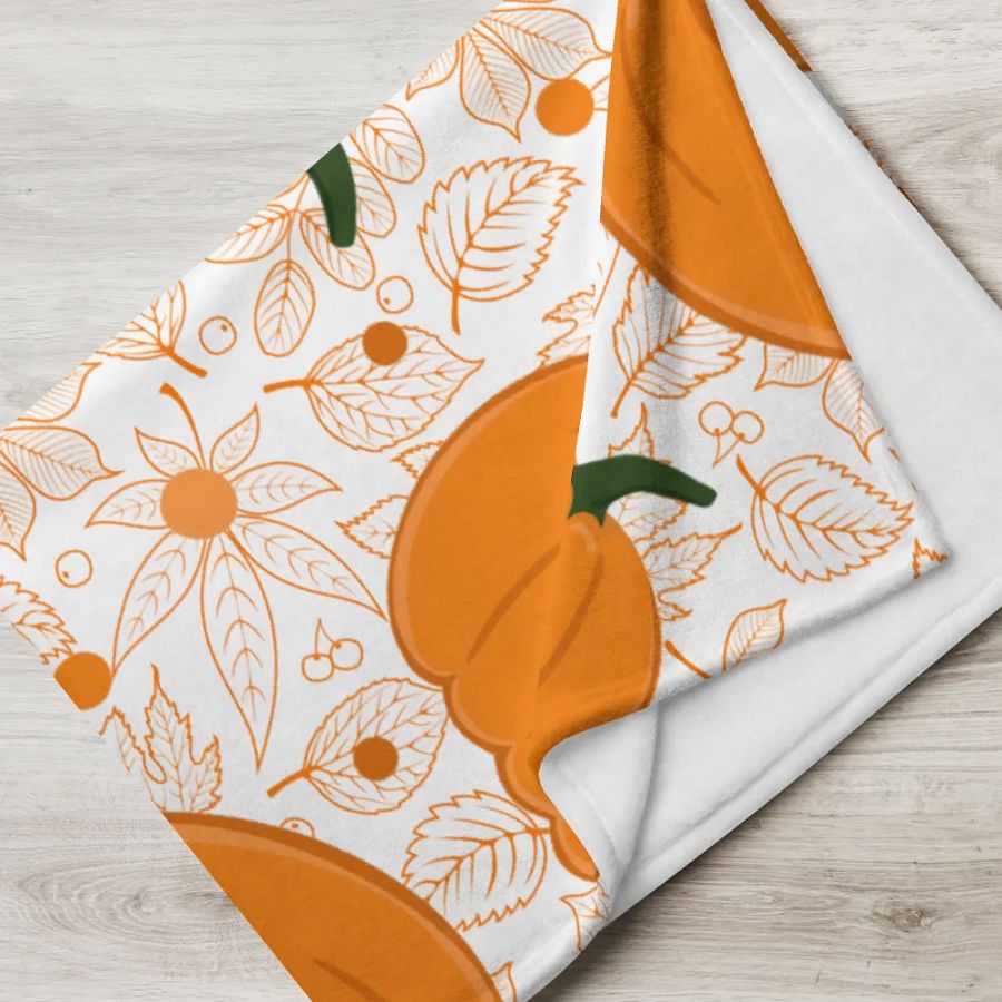 Cozy Fall Pumpkin Throw Blanket | Autumn Home Decor product image (5)