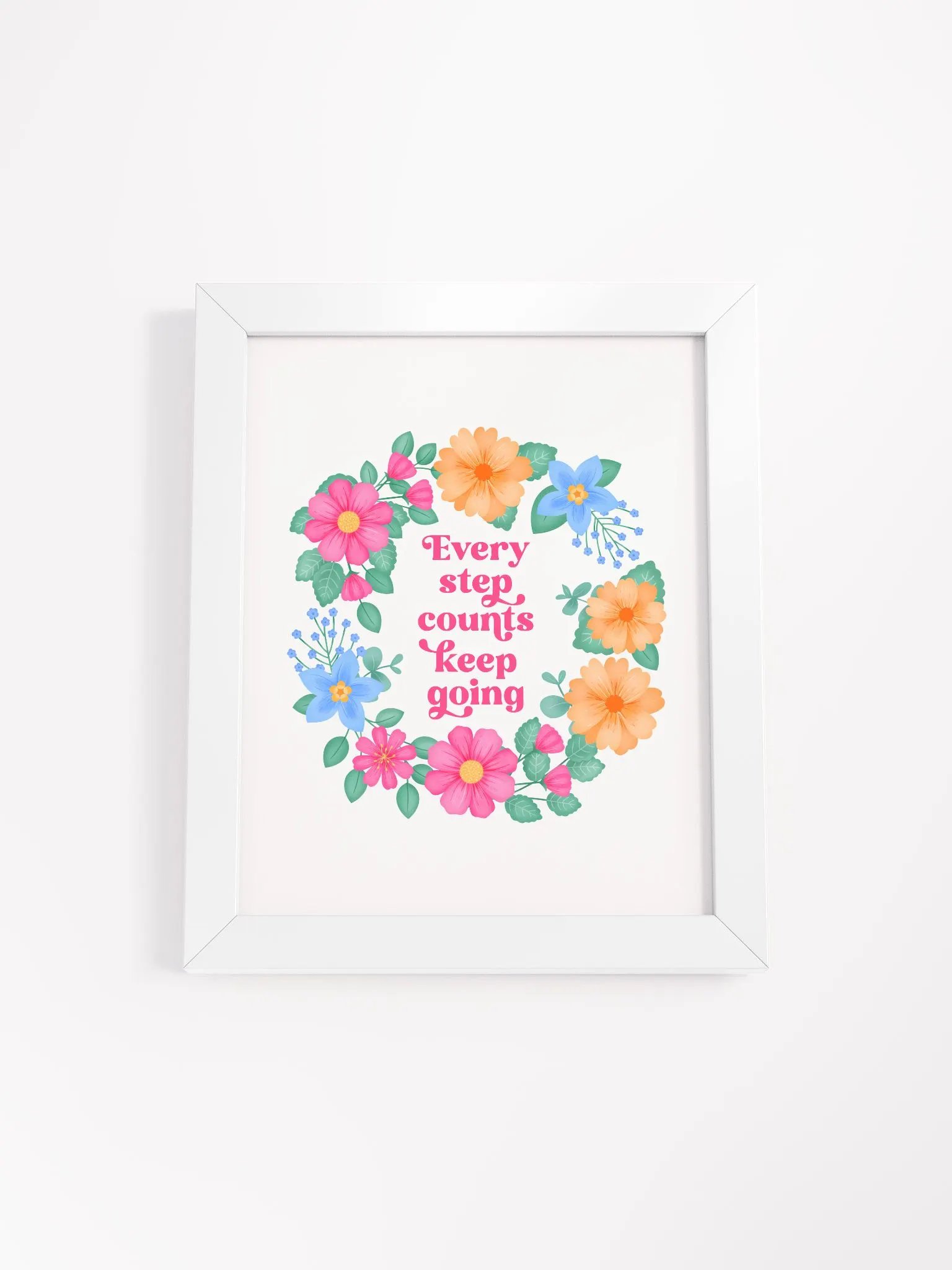 Every step counts keep going - Motivational Wall Art White product image (4)