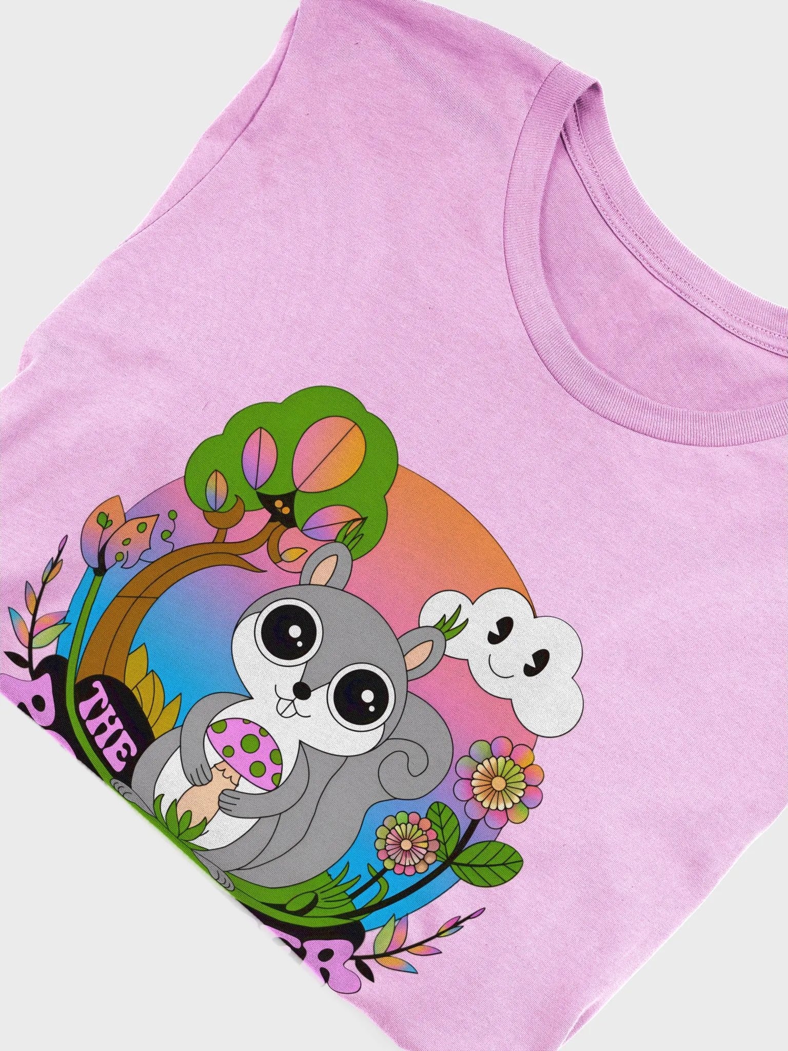 Supersoft and flattering lightweight tee: The Pookster in la la land with mushrooms and smiley clouds! product image (5)