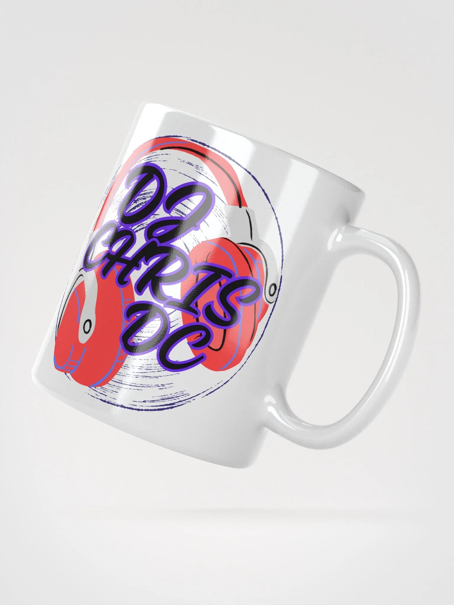 White Glossy Mug With Red Graphic product image (2)