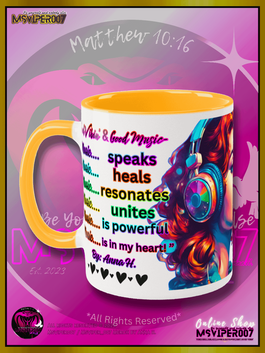 Mugs - MsViper007's "Good Vibin' [spectrum - V1]" Hot Beverage Mug with color inside by Anna H. product image (1)