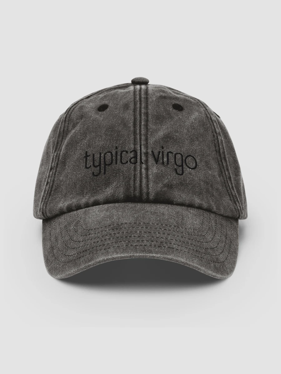 Typical Virgo Black on Black Vintage Wash Dad Hat product image (1)