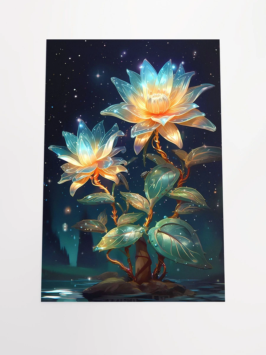 Glowing Garden Wonders Poster: Radiant Floral Night Lights Matte Poster product image (3)