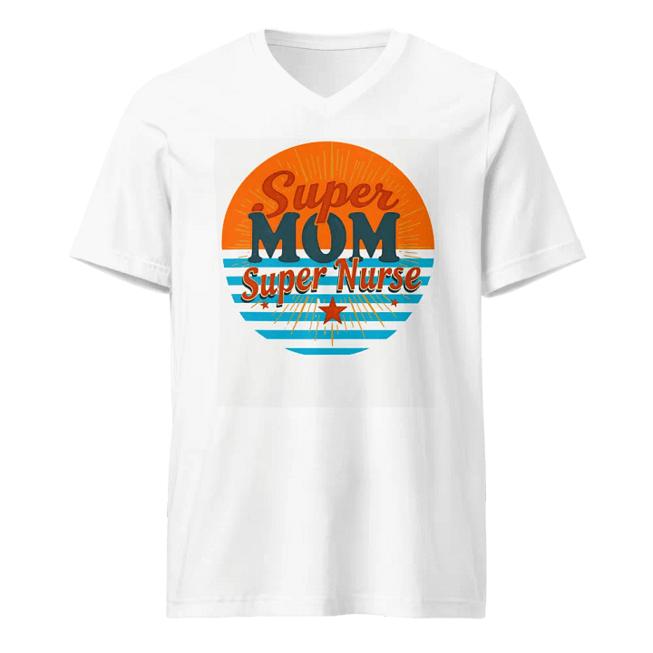 Super Mom Super Nurse Retro V-Neck Tee product image (5)