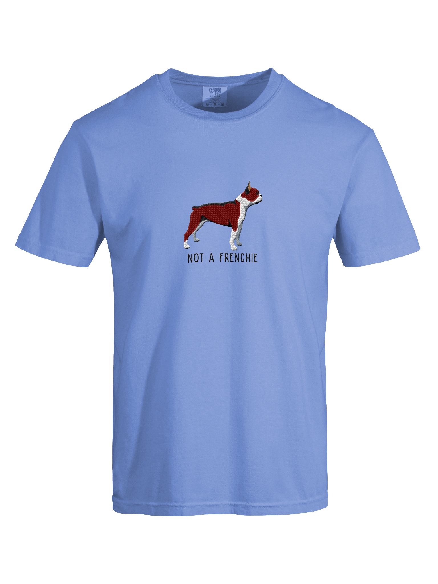 Not a Frenchie T-Shirt(Embroidered) of a Boston Terrier(Red & White) product image (38)