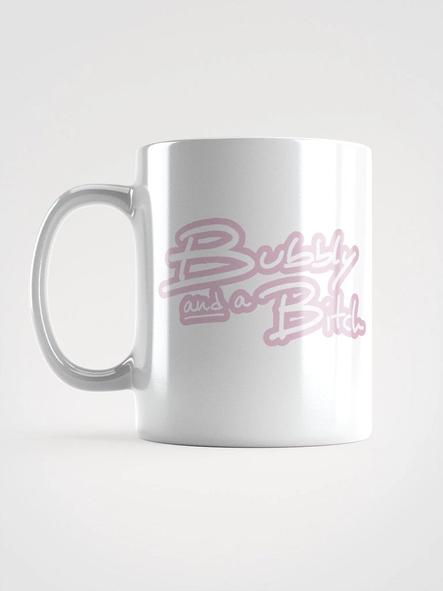 Bubbly and a B*tch (lined design, #E1B9CE) glossy white mug product image (12)