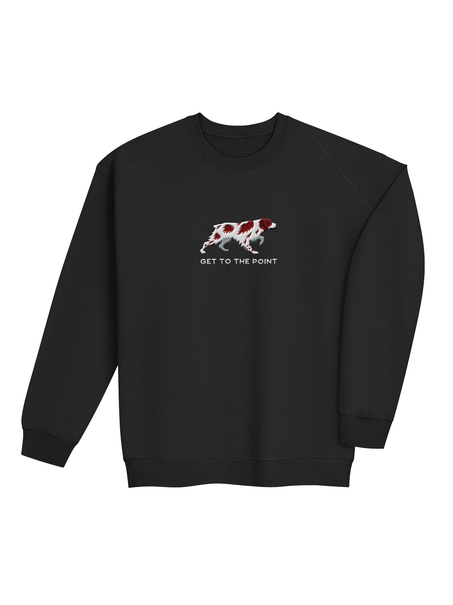 Get to the Point Sweatshirt (Embroidered) of a Brittany Spaniel(Liver & White) product image (20)