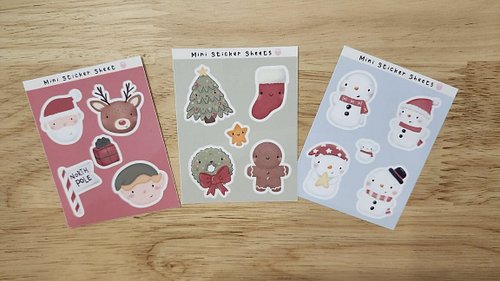 Fresh from the Barkary Workshop!🐾 
Mini Sticker sheets (Pack of 3) ready to add holiday cheer to your planner, gifts, and scr...