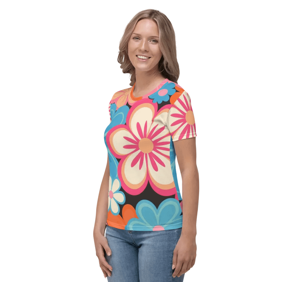 Retro Floral Fantasy All-Over Print Tee product image (10)