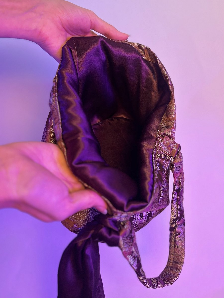 Small Franken Purse (Floral Coper Gold and Purple) product image (4)