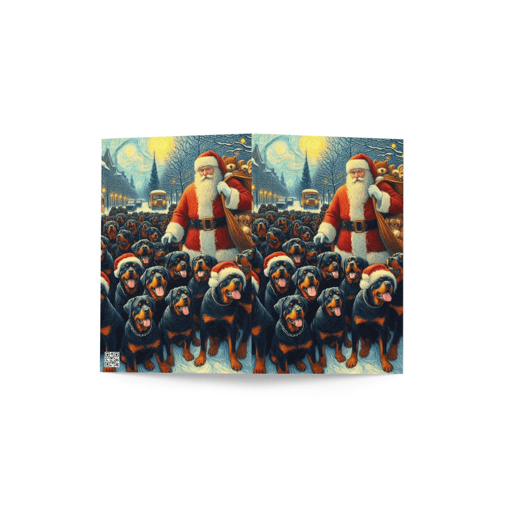 Santa's Rottweiler Wonderland Gretting Card product image (4)