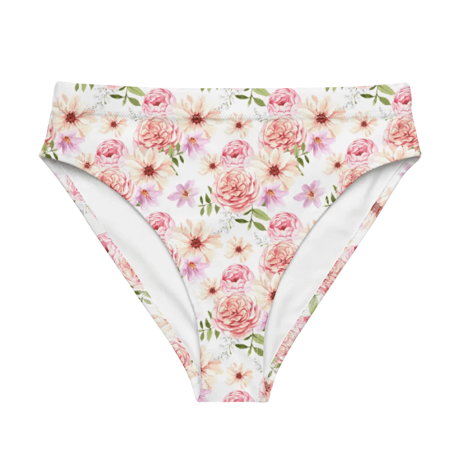 Watercolour Floral Pattern High Waisted Bikini Bottom - V3 product image (6)