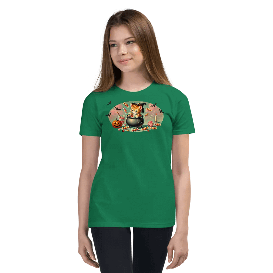 Halloween Cauldron Kitten Kids T-Shirt product image (31)