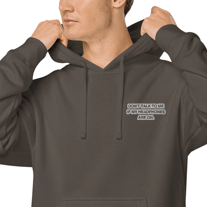 L.C. HEADPHONES ON (bubble design) embroidered pigment hoodie product image (1)