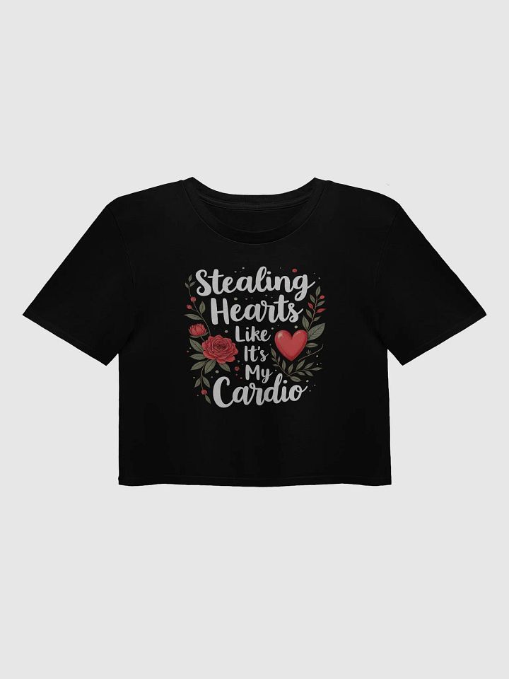 Stealing Hearts Like It's My Cardio' Valentine's Day Crop Top product image (2)