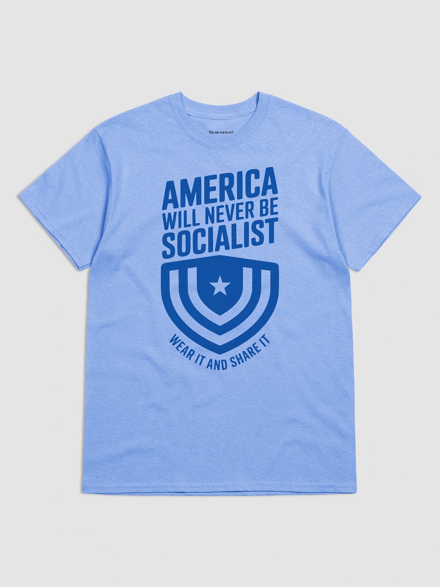 "America Will Never Be Socialist" Freedom First Tee - Blue Ink product image (5)