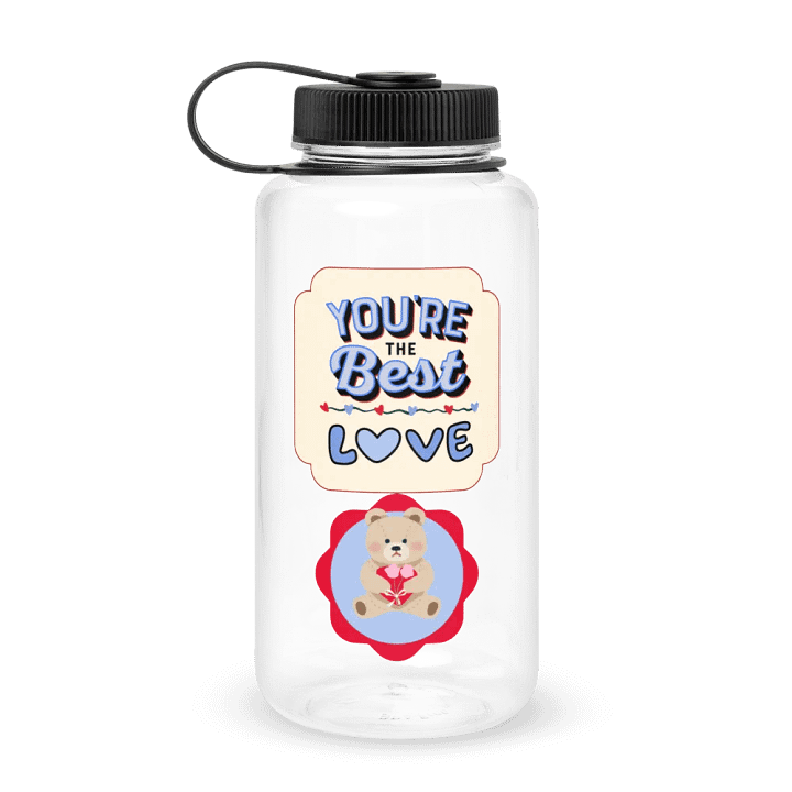 Teddy Love Wide Mouth Plastic Water Bottle (Best gift for Males) product image (1)