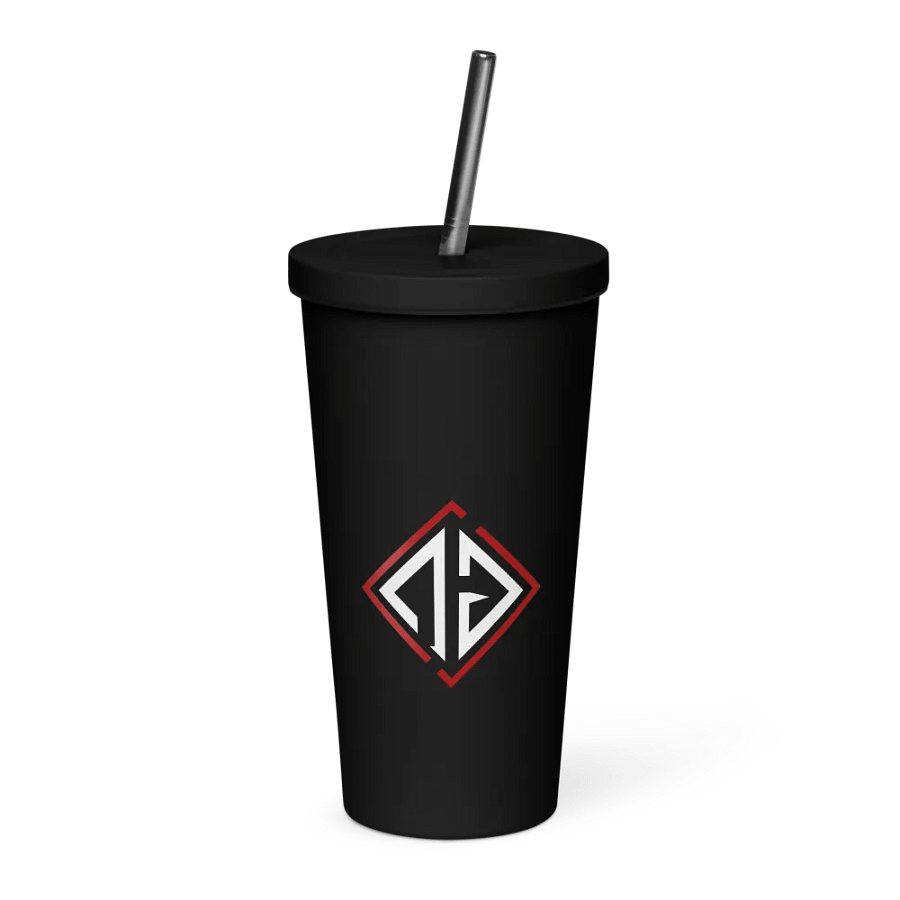 Gobelet isotherme noir avec une paille product image (1)
