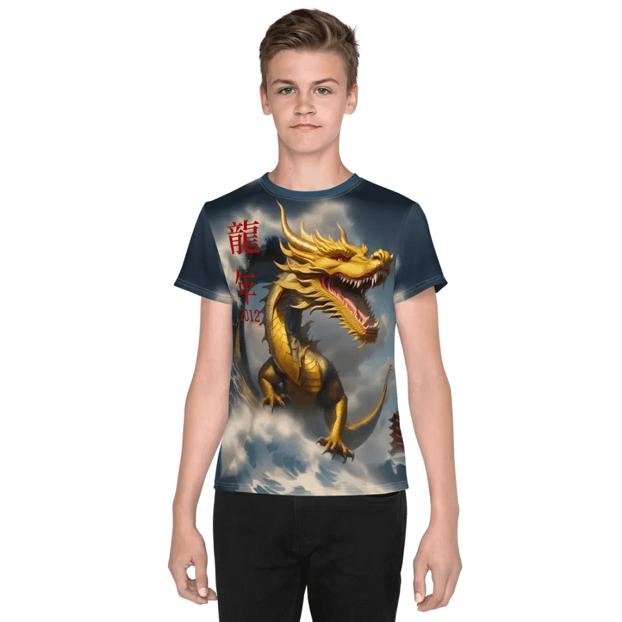 Water Dragon 2012 and the wave /All-Over Print Youth Crew Neck T-Shirt product image (1)