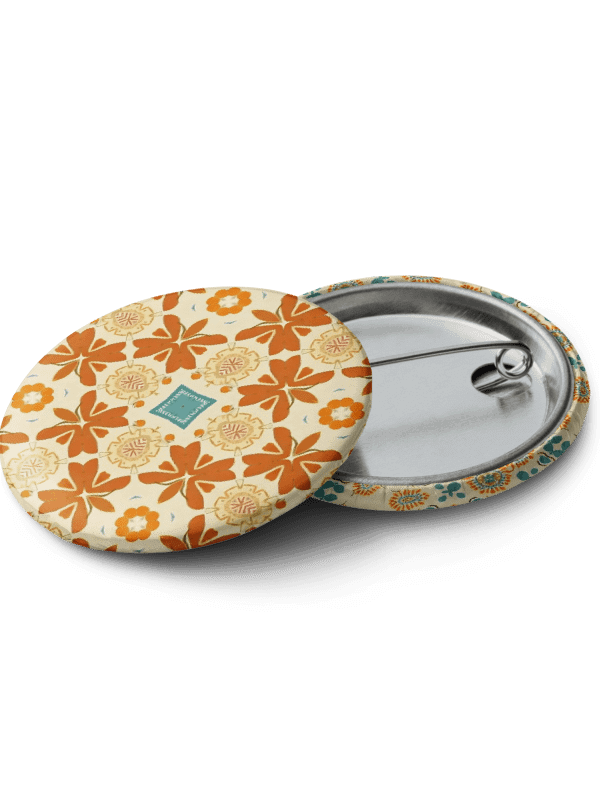 Set of 5 Retro Pattern Pins – Tan, Teal & Orange Palette product image (4)