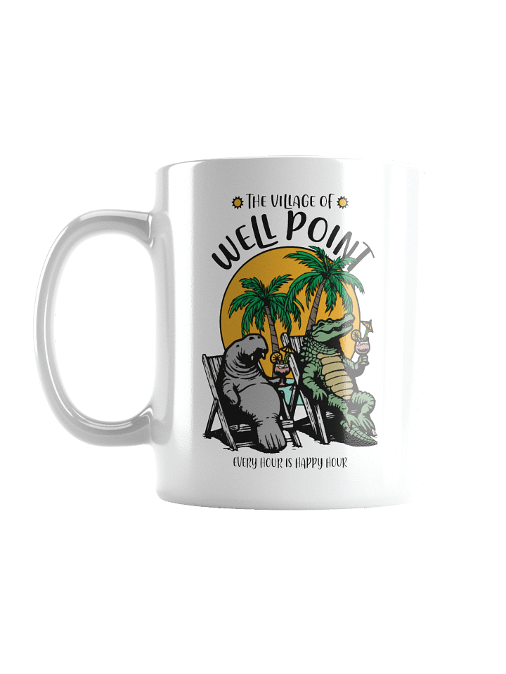 The Village of Well Point TV Florida USA Fun Manatee Alligator Design Coffee Mug product image (1)
