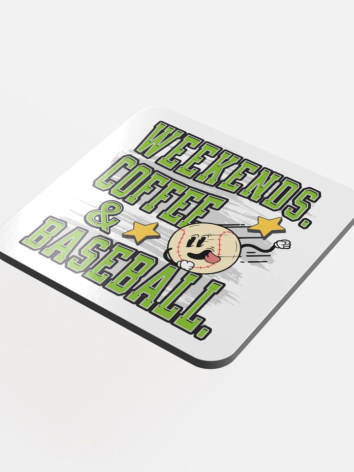 Weekends Coffee And Baseball Vibes Cork Coaster product image (1)