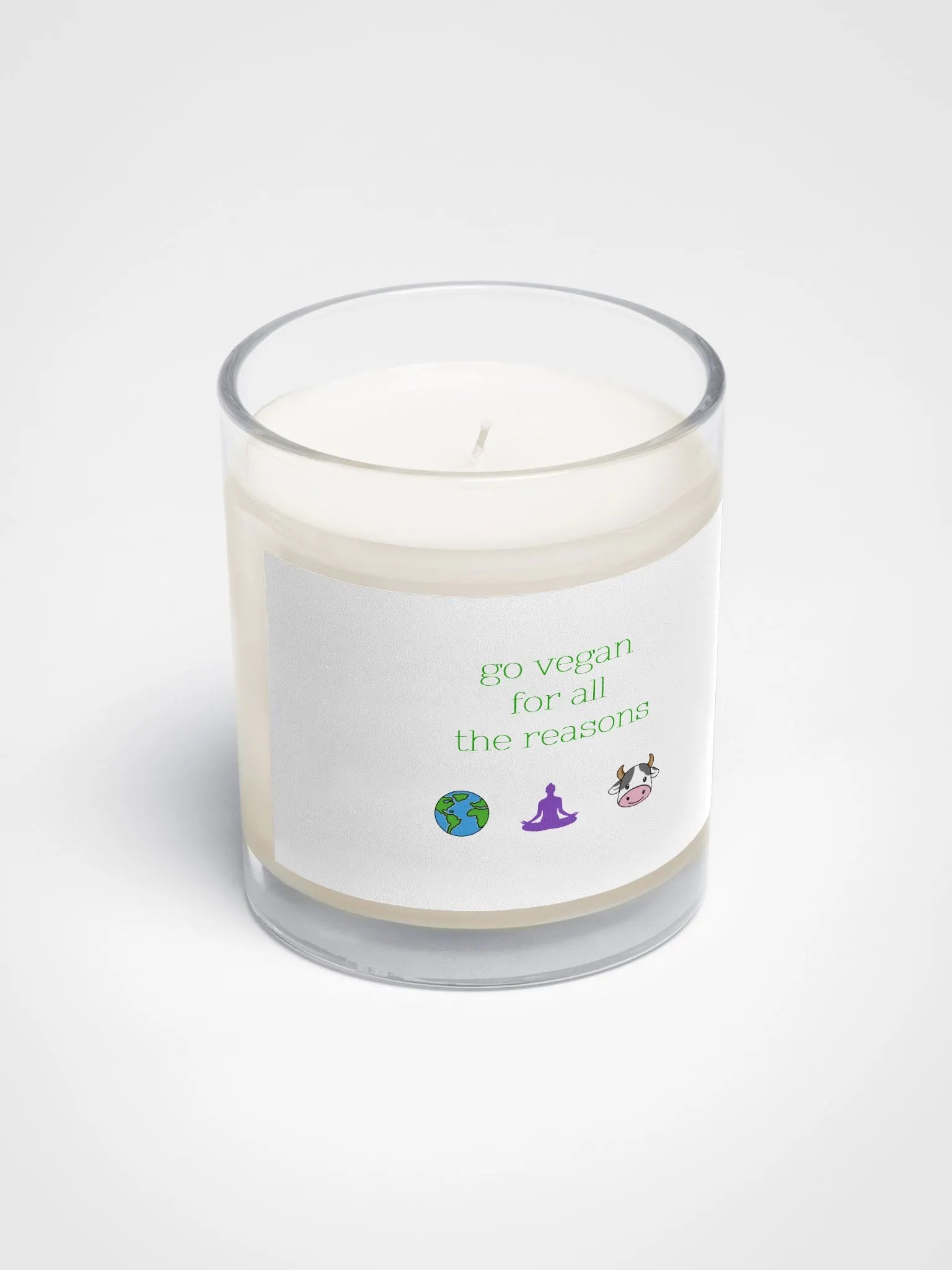 “Go Vegan for all the Reasons” Soy Wax Glass Jar Candle product image (2)