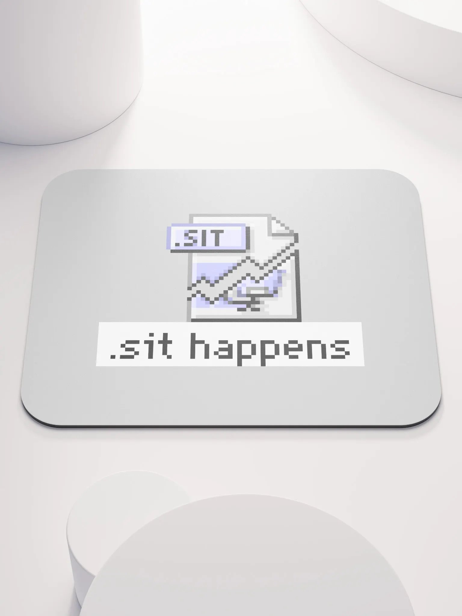 Sit Happens Mouse Pad (Gray) product image (1)