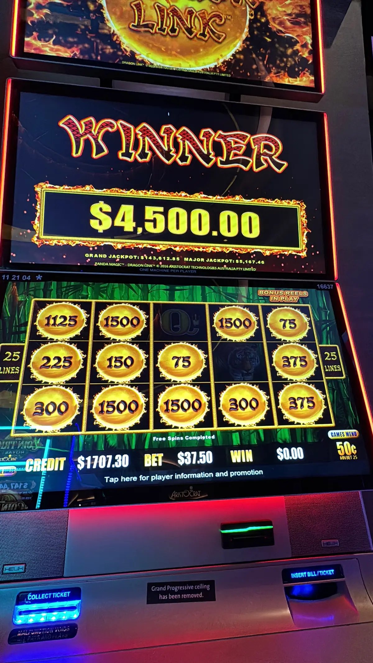I went all in with $37.50 spins… and the machine exploded 🐉💥 This is the kind of Dragon Link jackpot you dream about 👀🔥 #HighLimitDrama #WorthIt