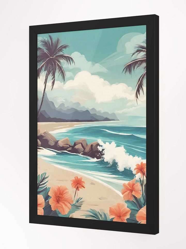 Tropical Beach, Ocean, Palm Trees, Hibiscus Flowers product image (3)
