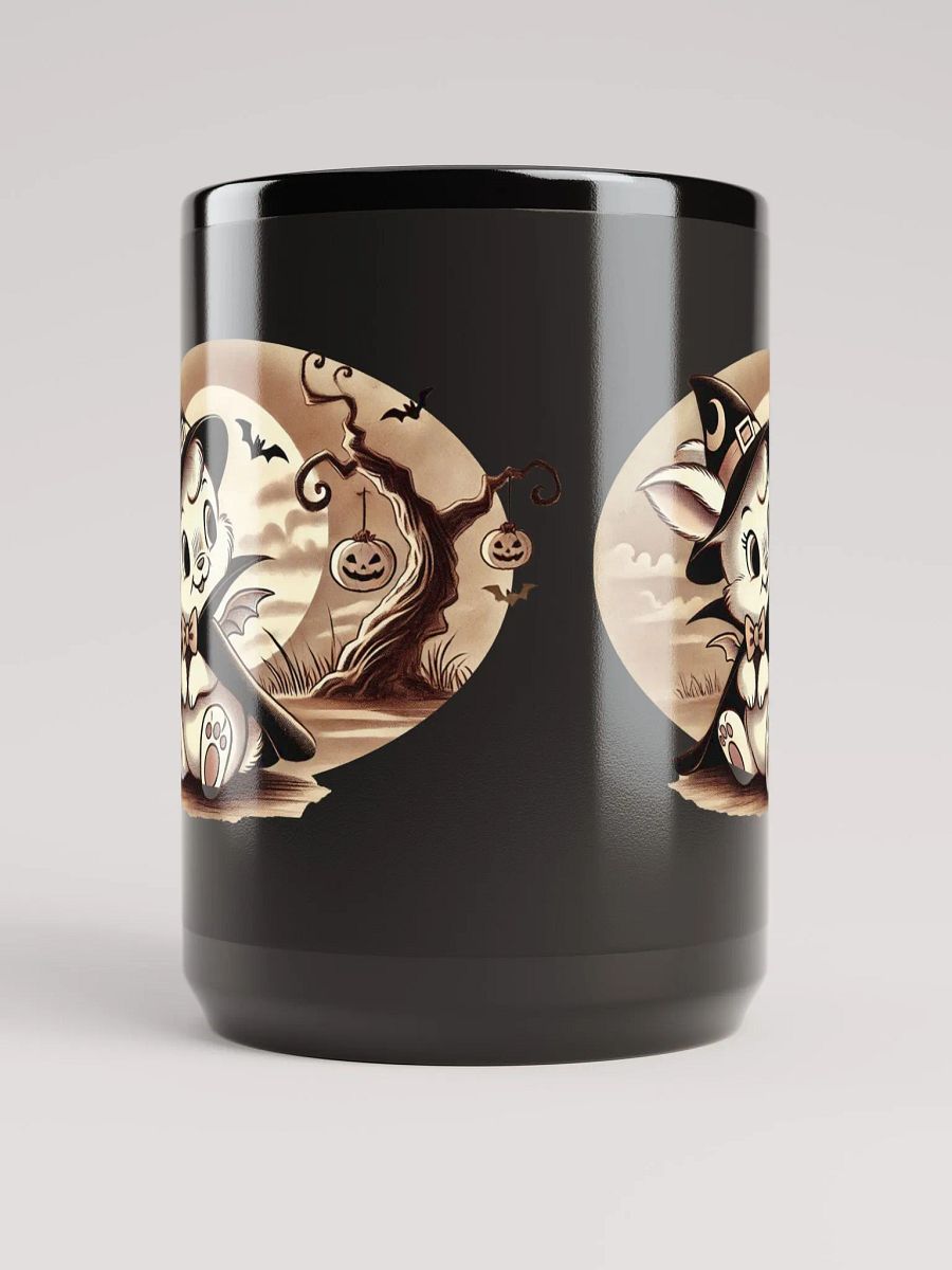 Vampire Bunny Halloween 15 oz Black Mug product image (5)