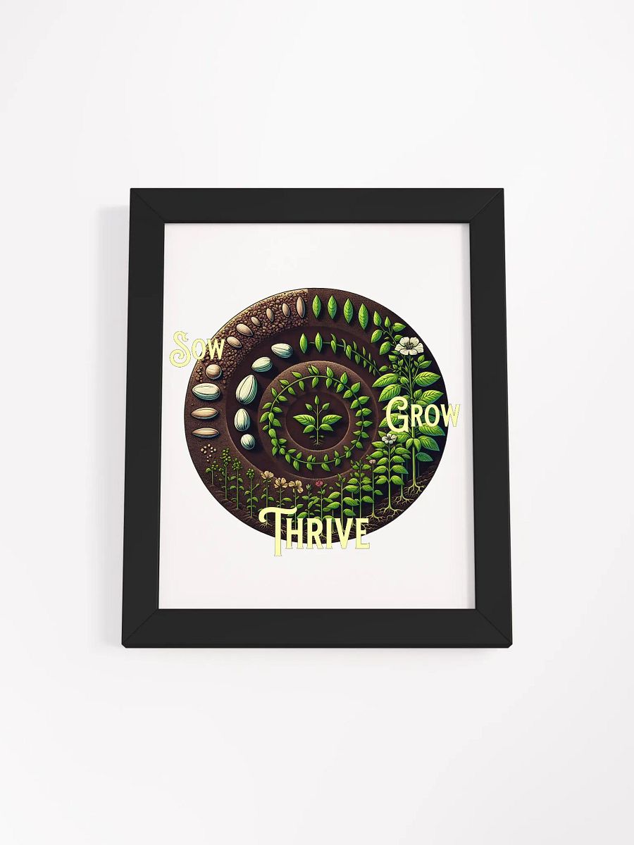 Sow, Grow, Thrive Framed Poster | Grow with Purpose | Flourish from Within | Cultivate Your Dreams | Blossom with Patience | Nurture Your Path product image (1)