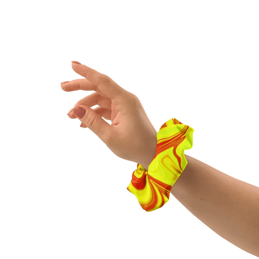 Scrunchie - Yellow and Red Digital Fluid Art product image (3)