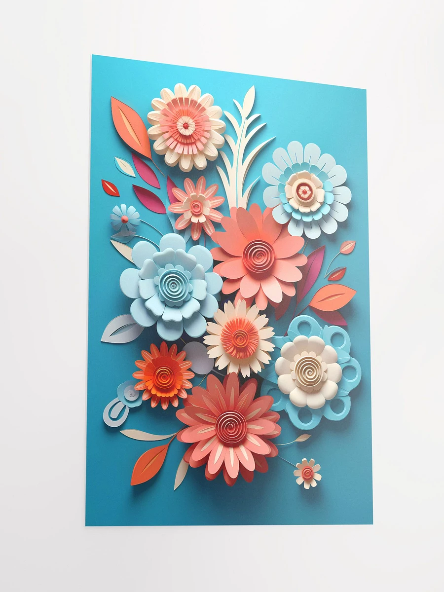 Spiral Elegance - Vibrant Quilled Paper Flowers Artwork Display Matte Poster product image (4)