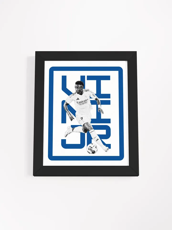 Vinicius Junior BW Real Madrid Name Art Framed Print product image (2)
