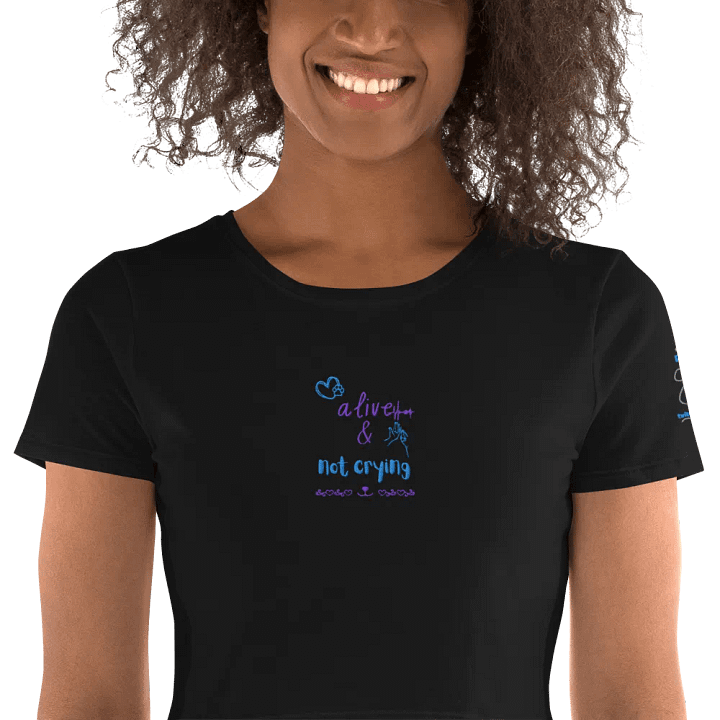 Alive & Not Crying Cropped Tee (Embroidered) product image (2)