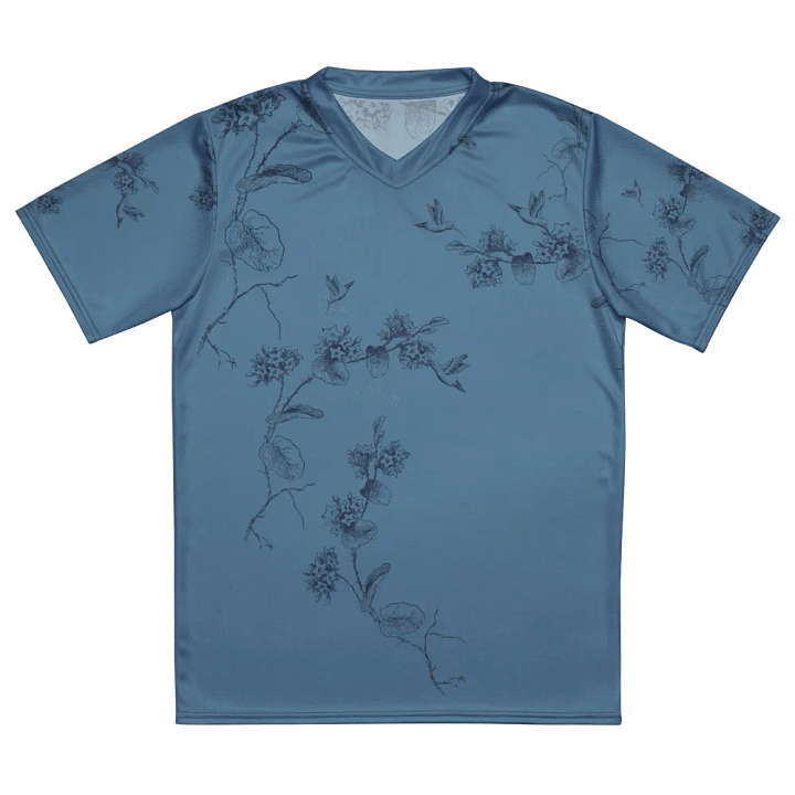 Unisex T shirt with hummingbird design. Muted blue. I del for the outdoors erson who loves birding and nature product image (2)