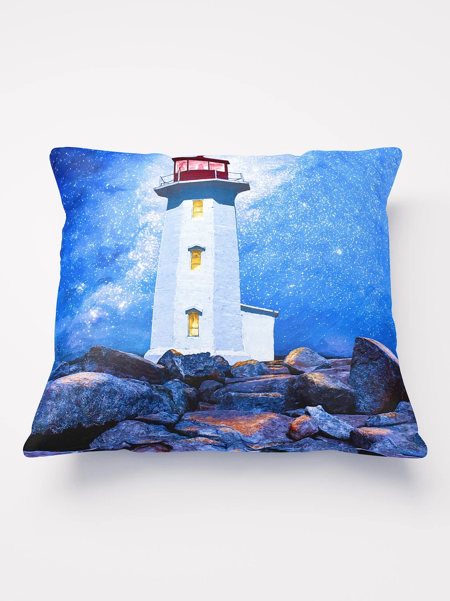 Peggy's Cove Lighthouse By Night - Nova Scotia Throw Pillow product image (2)