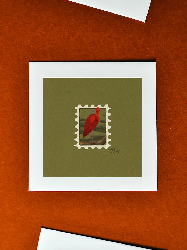Scarlet Ibis Stamp Print – Birbfest 2024 product image (1)