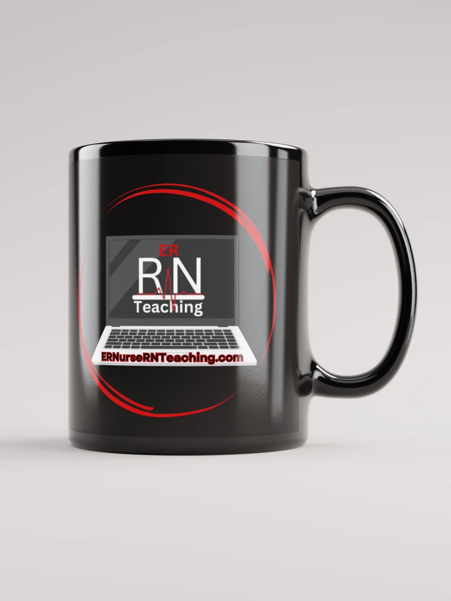 RN Teaching Logo Black Glossy Mug product image (1)