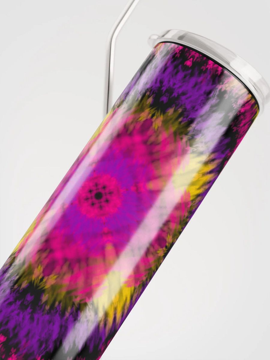 Sunny Yellow & Pink Tie Dye Stainless Steel Tumbler: Your Vibrant Sip Companion product image (5)