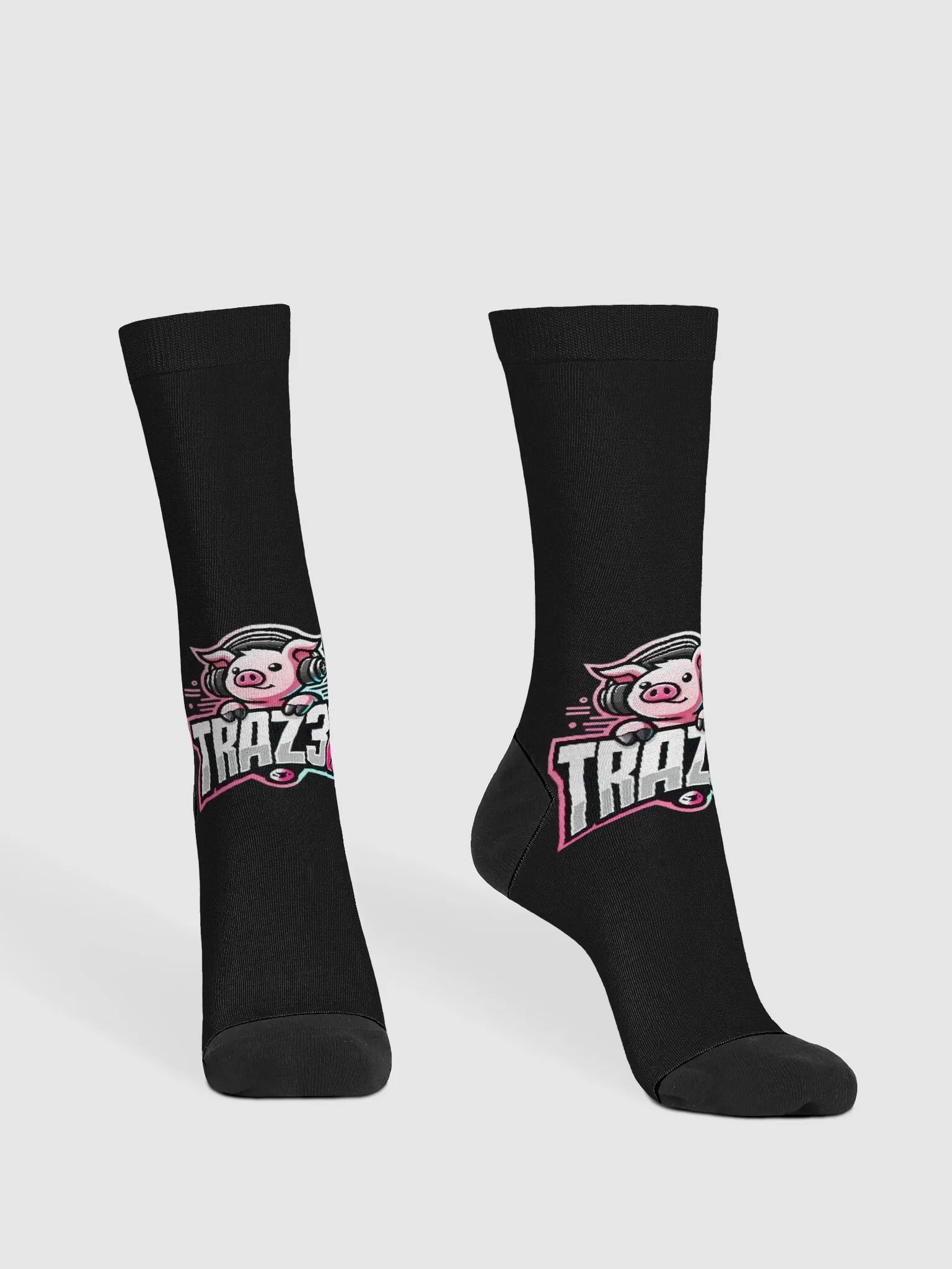 TraZ3r Logo Custom Black Socks - Mooski Inspired product image (2)