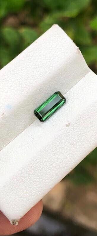 GREEN TOURMALINE FOR WIRE WRAPPING STONE FOR RING & GIFT, EMERALD CUT, 1.10 CRT product image (5)