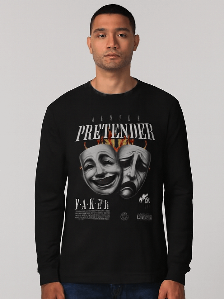 Pretender vs. Faker Flame Masks Long Sleeve T-Shirt product image (1)