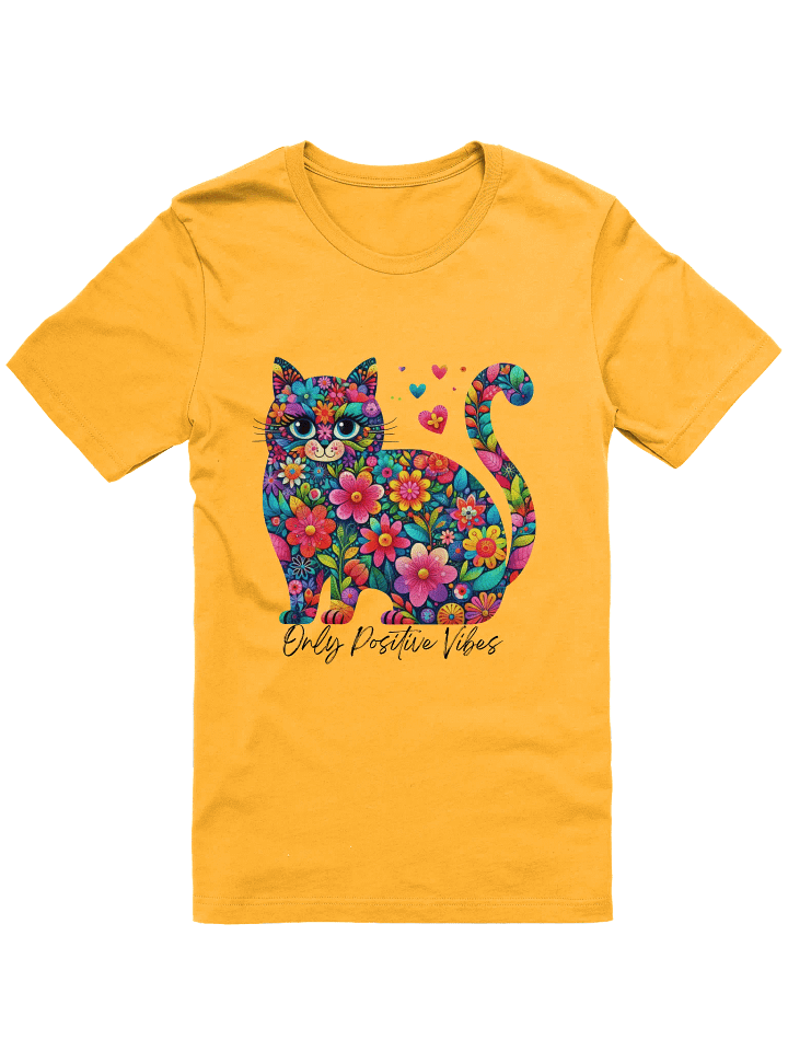 Whimsical Floral Cat T-Shirt product image (1)