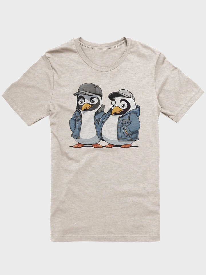 2 penguins wearing a denim jacket and hats product image (22)