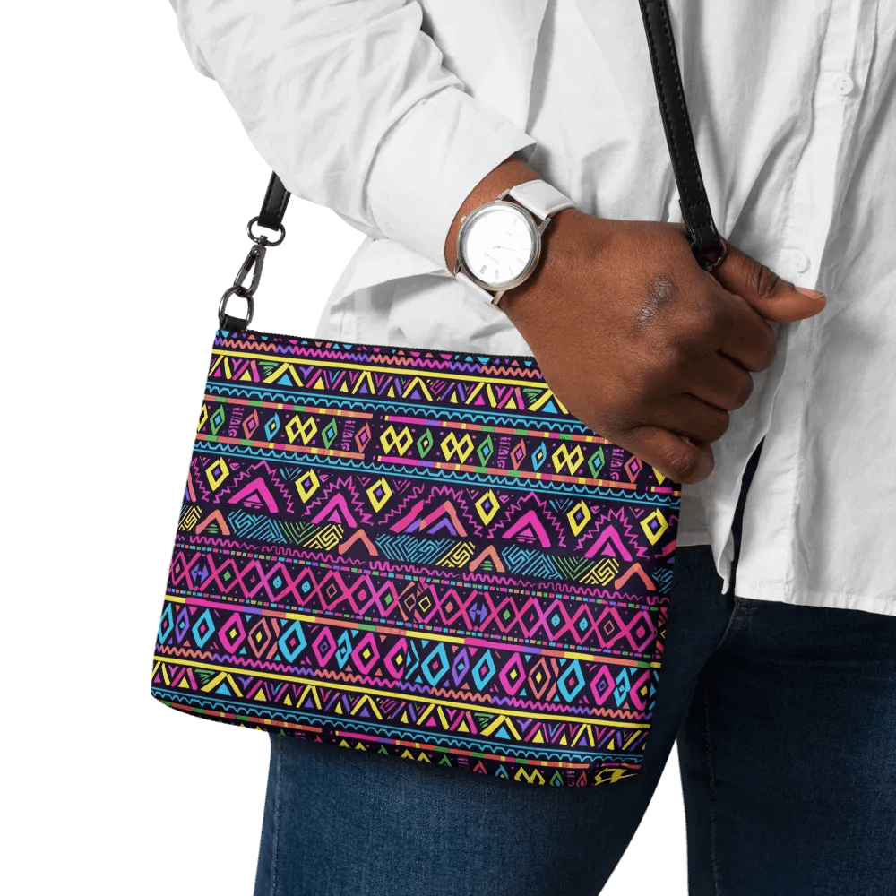 Neon Tribal Geometry Adventure Crossbody Bag product image (11)