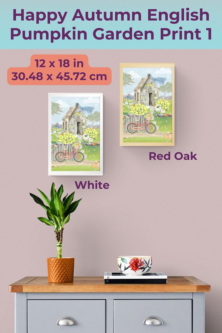 Happy Autumn English Pumpkin Garden Print 1 product image (1)