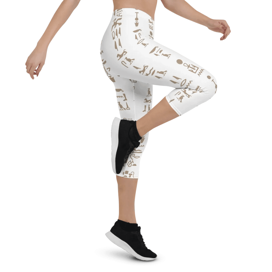 Isis White All-Over Print Capri Leggings product image (4)